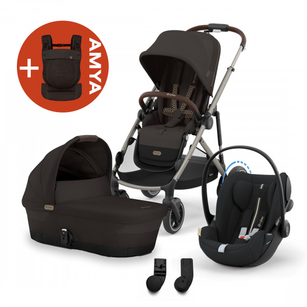 CYBEX Gold eGazelle 3in1 +AMYA - Chocolate Brown/Moon Black